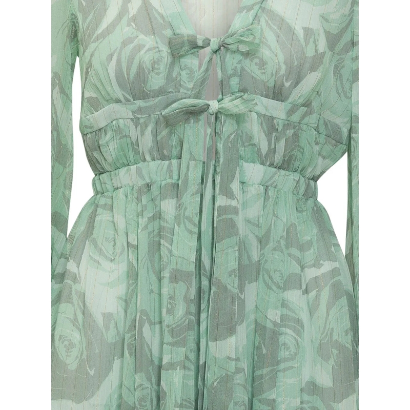 Pinko Minikleid Abito Corto con Scollo a V e Coulisse grün(Image 4)