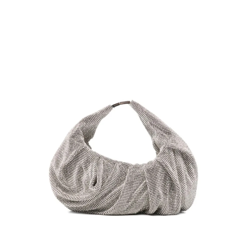 Benedetta Bruzziches Schultertasche Textured Metallic Mesh Shoulder Bag Grey