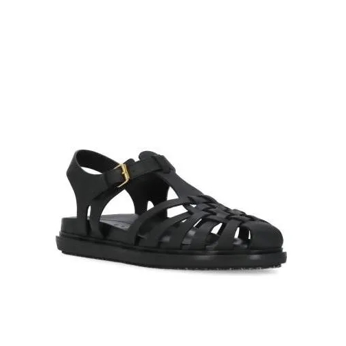 Marni Black Leather Gladiator Sandals Black Sandaal