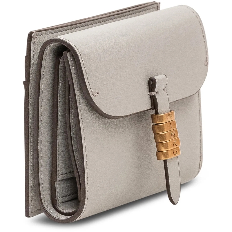 Pinko Geldbörse Portafoglio Saddle con Patta e Chiusura Frontale taupe(Image 3)