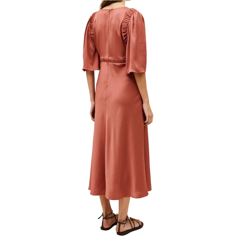 BASH Midikleid Ba&sh Charlotte Jurken Roze 1e26char rose(Image 3)