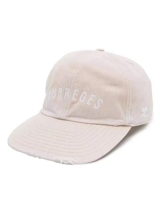 Courrèges Mützen - Logo Cap - Gr. M - in Weiß - für Damen