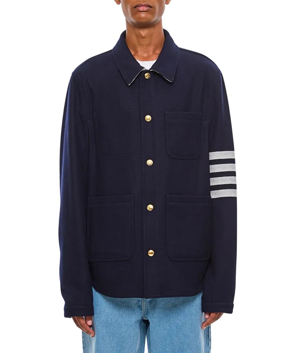 Thumbnail - Thom Browne - Utility Patch Pocket Jacket - Größe 4 - blau