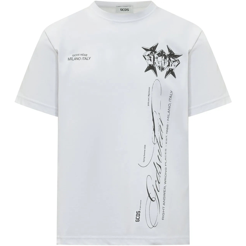 Gcds T-Shirt T-Shirt History con Stampa Grafica weiß