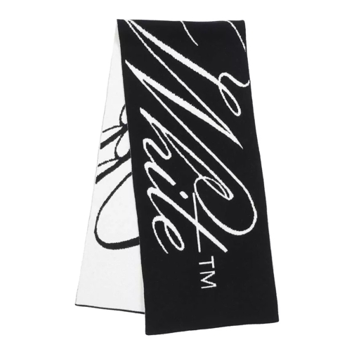 Off-White Embr Logo Felted Wool Scarf  Black White Wollen Sjaal