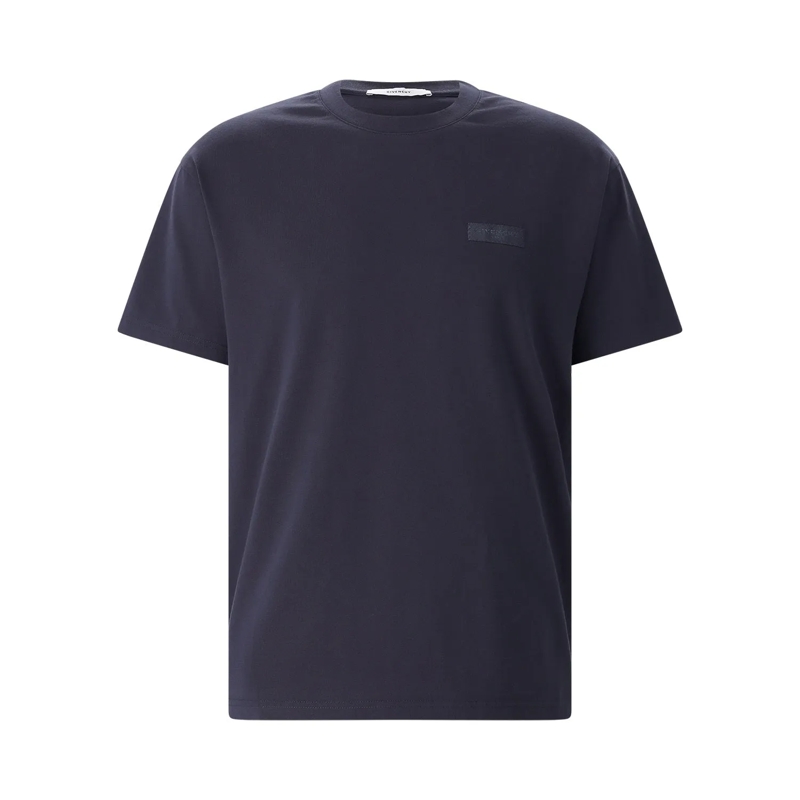 Givenchy T-shirt Black Crew Neck T-Shirt With Patch Detail Blue
