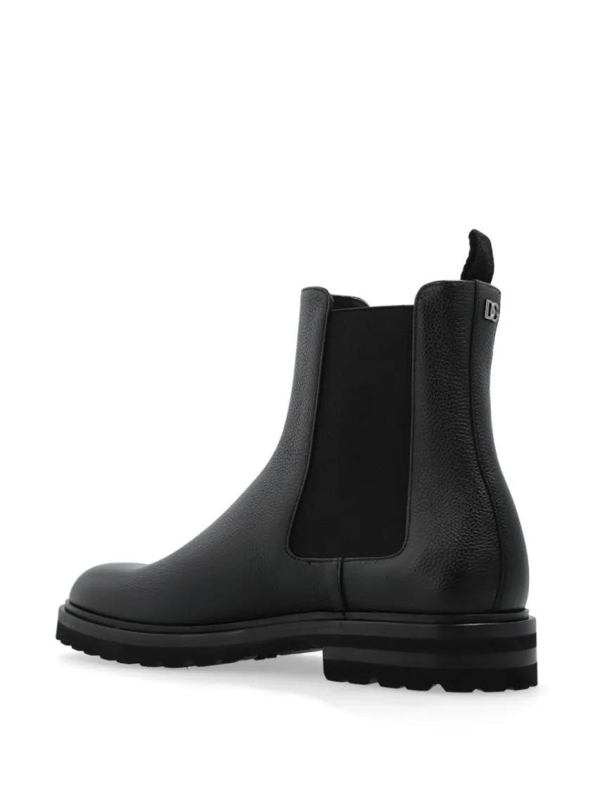 Thumbnail - Dolce&Gabbana Stiefel - Slip-On Black Boots With Elasticated Panels And Du - Gr. 42 (EU) - in Schwarz - für Damen