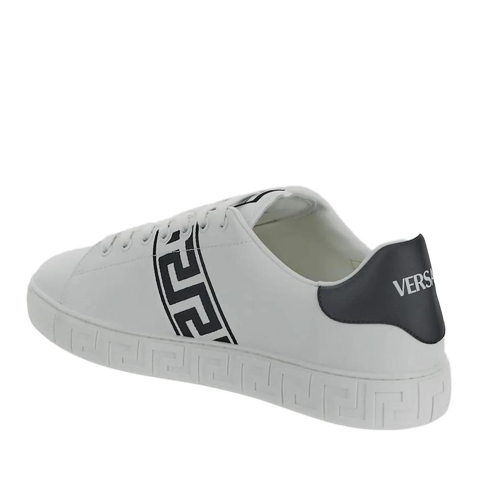 Thumbnail - Versace Low-Top Sneaker - 'Greca' Embroidered Sneakers – White - Gr. 45 (EU) - in Weiß - für Damen