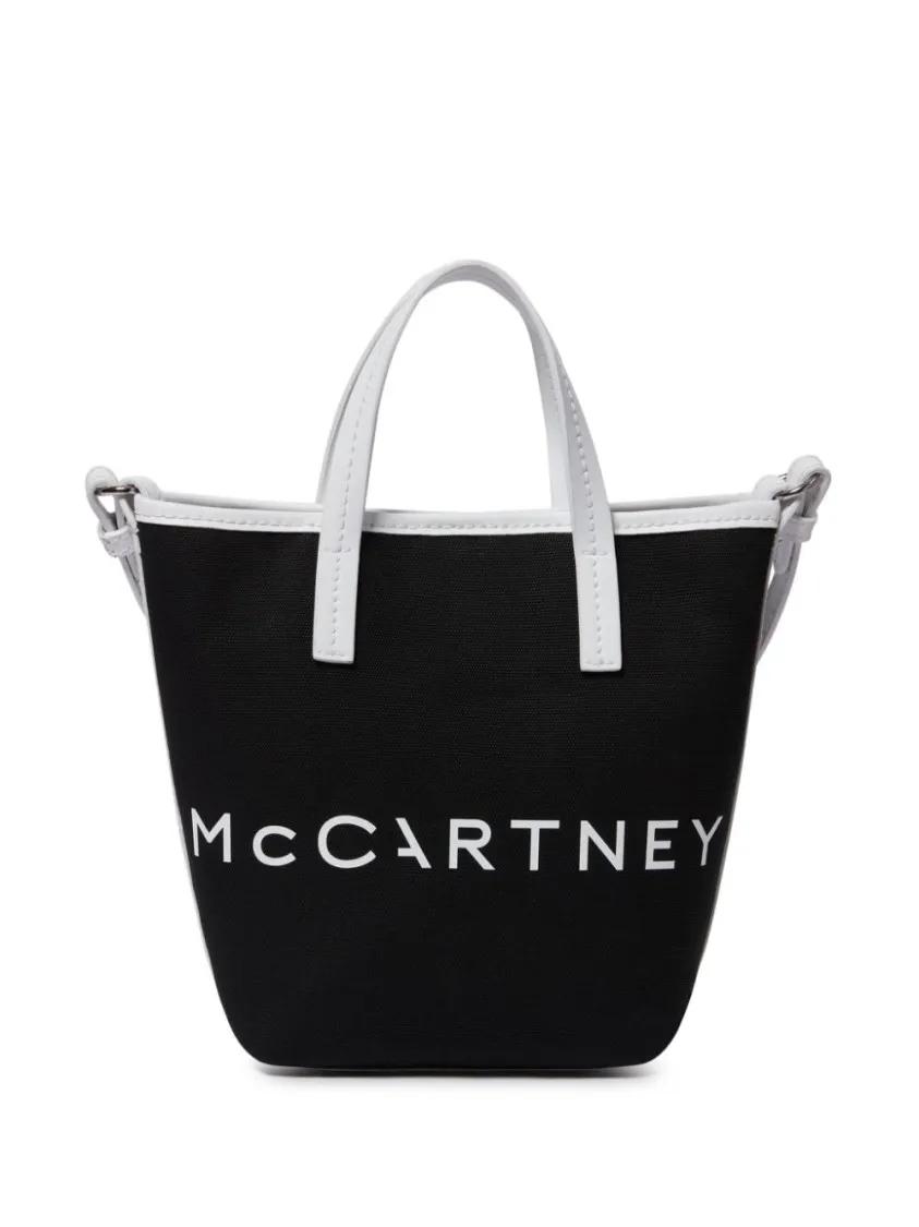 Stella Mccartney Shoppers & Totes Canvas Tote Bag With Contrasting Logo Prints in zwart