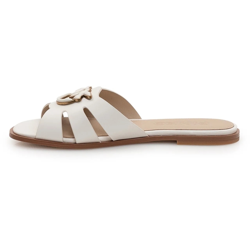 Pinko Slides Ciabatta in pelle con dettaglio metallico weiß(Image 4)