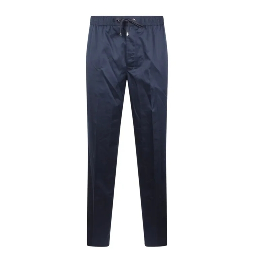 Moncler Cotton Crêpe Jogging Trousers Blue 