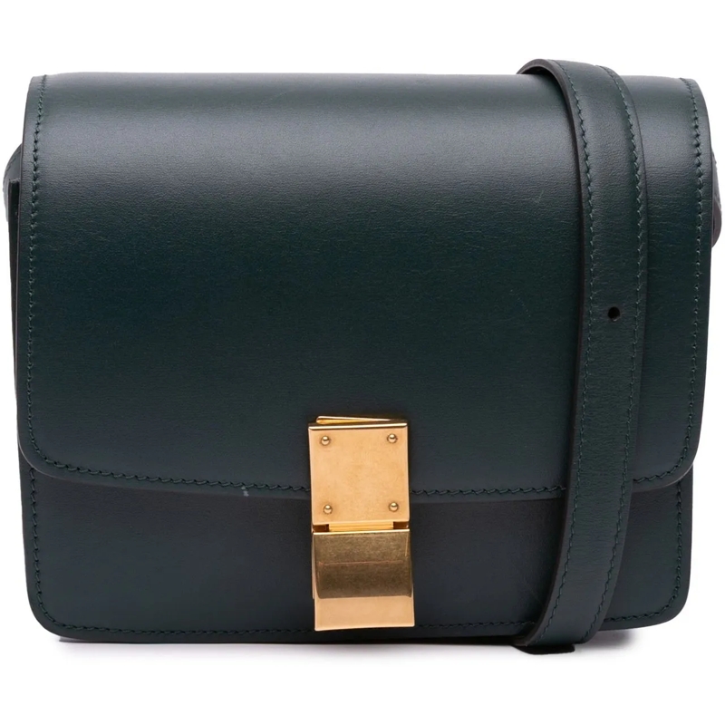 Celine Schultertasche Small Calfskin Classic Box grün