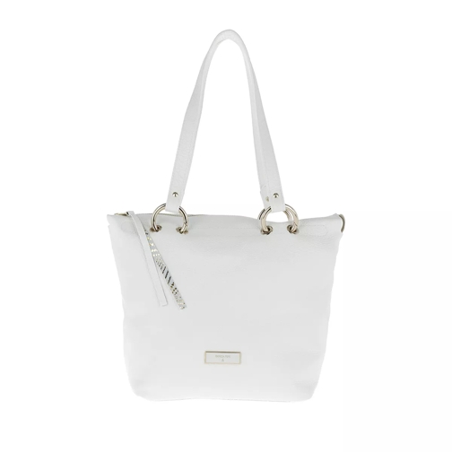 Patrizia Pepe Leather Handbag Bianco/Shiny Gold Rymlig shoppingväska