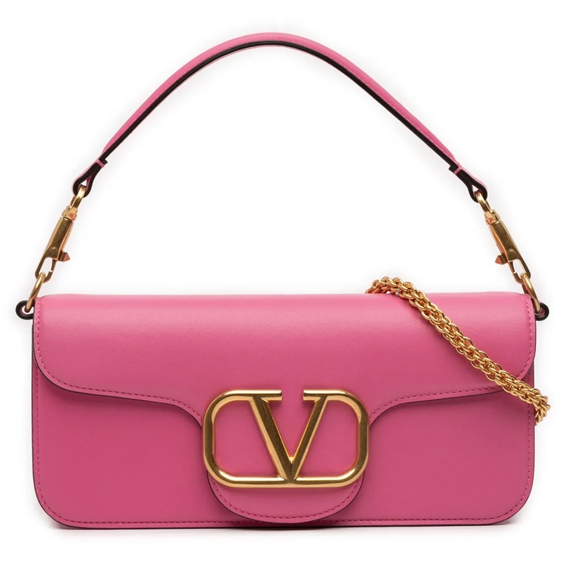 Valentino Garavani Schultertasche Medium Calfskin VLogo Loco Satchel rose
