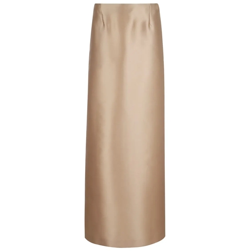 Alberta Ferretti Mini-Röcke Long Mikado Skirt With High Waist And Back Slit Brown