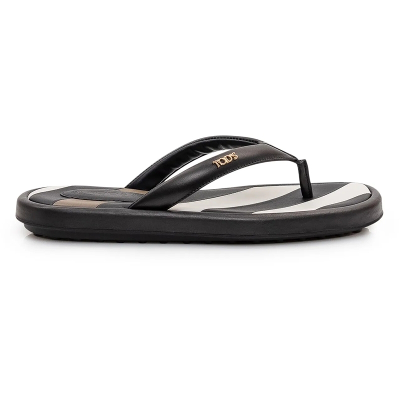 Tod's Slides Infradito in Gomma con Fascia Sagomata schwarz