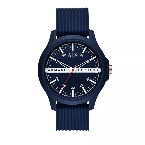 Armani Exchange Three-Hand Silicone Strap Navy Dresswatch