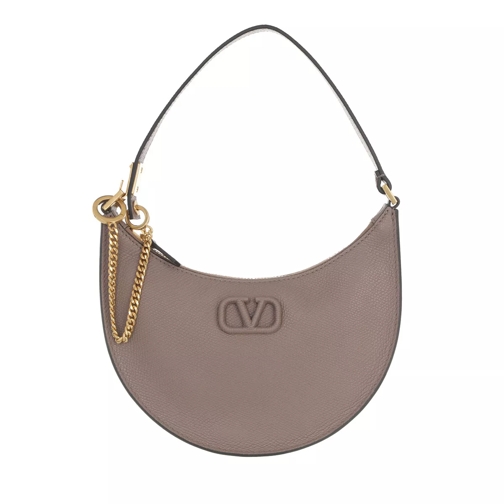 Valentino Garavani Mini V-Logo Signature Hobo Bag Leather Clay Liten väska