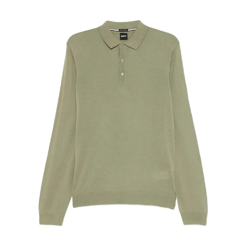 Hugo Polohemd Long-Sleeve Polo Shirt With Classic Collar Green