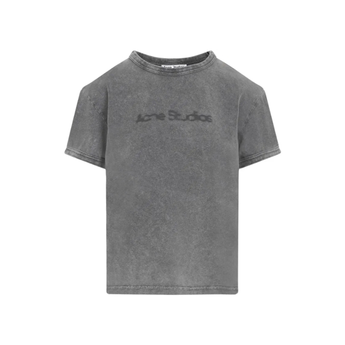 Acne Studios Logoed Cotton T-Shirt Grey Magliette