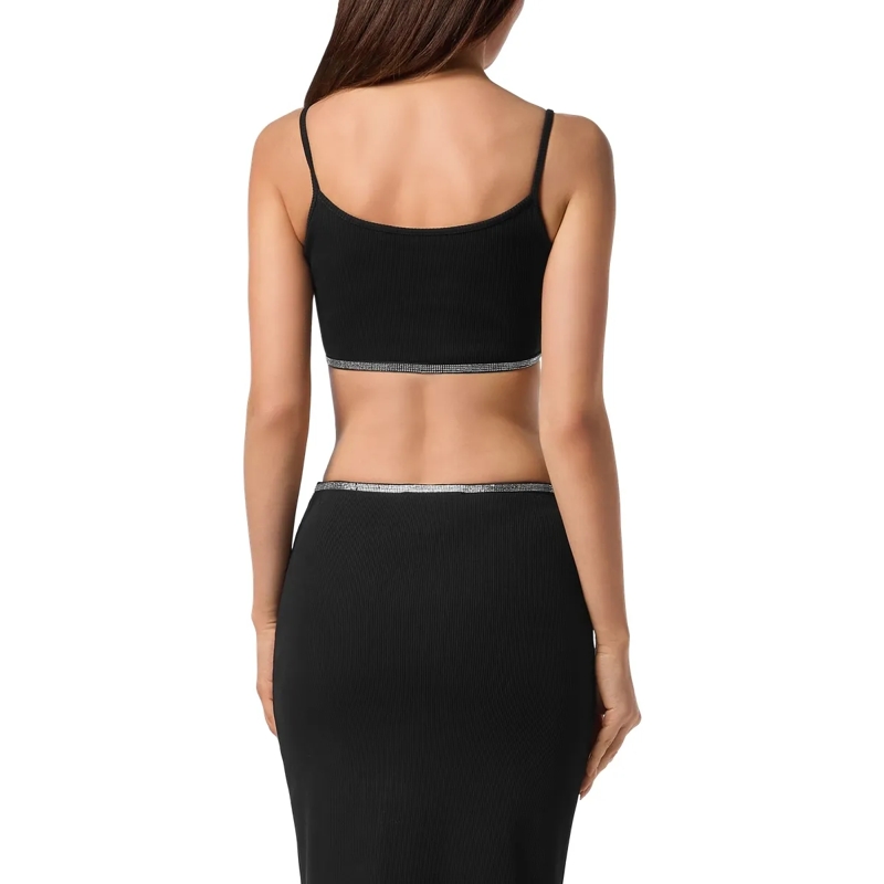 Philipp Plein Top Tanktop Signature Mit Schmucksteinen schwarz(Image 2)