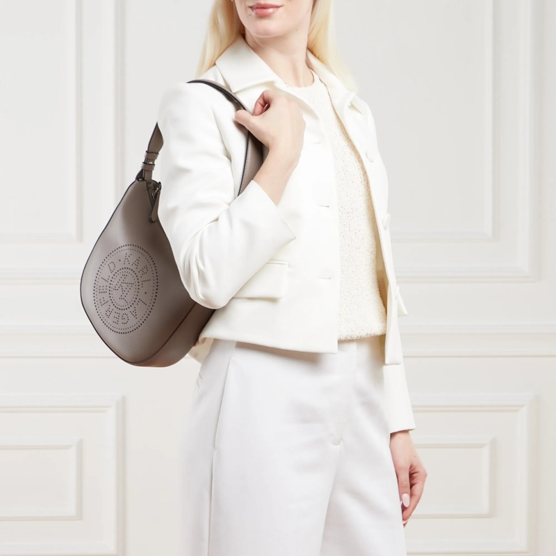 Karl Lagerfeld Hobo Bag K/Circle Moon Shb Perforated Ash Grey(Image 2)