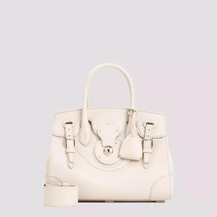Polo Ralph Lauren Shoppers Ricky Cream Calf Leather Handbag in beige