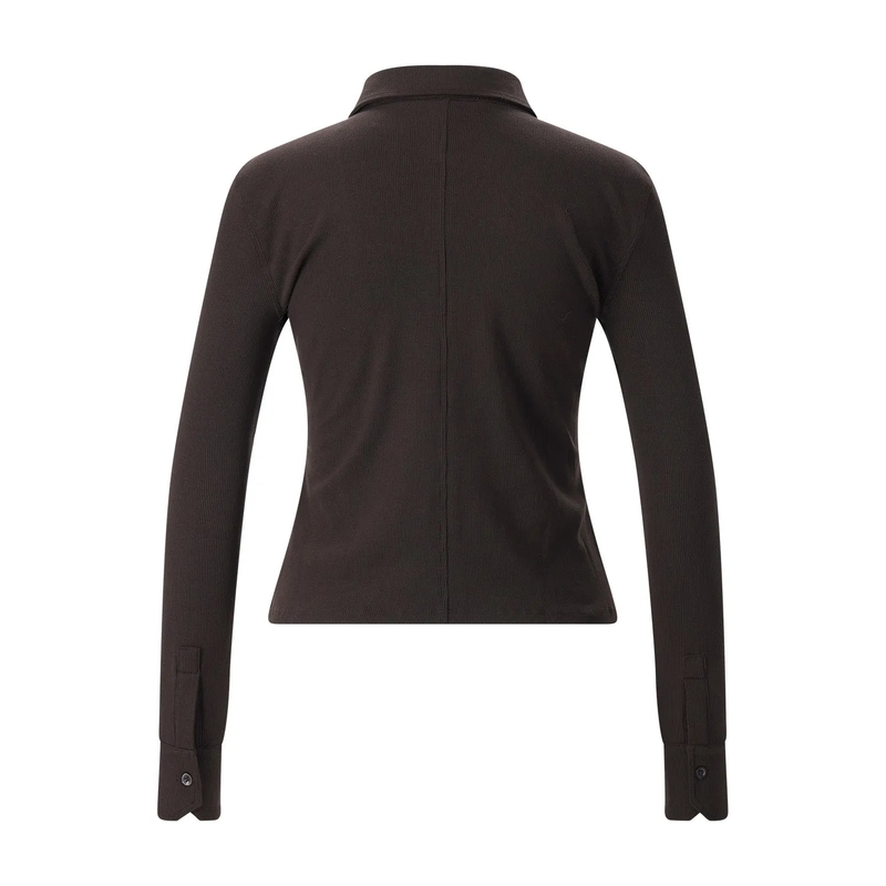FRAME Bluse Langarm Poloshirt braun(Image 2)