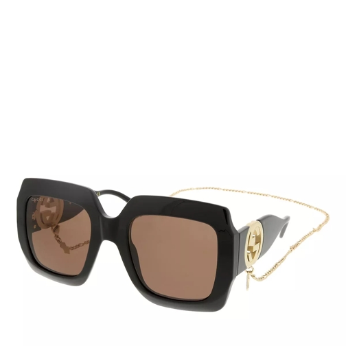 Gucci GG1022S-005 54 Sunglass Woman Injection Black-Black-Brown Sunglasses
