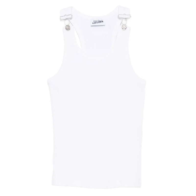 Jean Paul Gaultier Bluse Fitted White Silk White