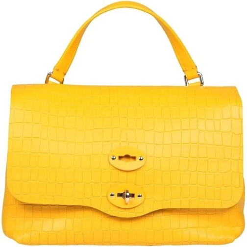 Zanellato Schultertasche Zanellato Postina S Croco Leather Bag gelb