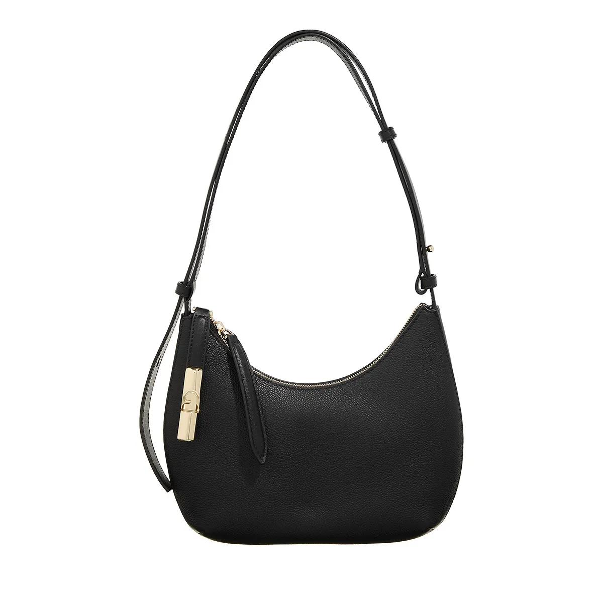 Furla Hobo Bags - Furla Goccia S Shoulder Bag - Gr. unisize - in Schwarz - für Damen - aus Leder & Leder & Textil