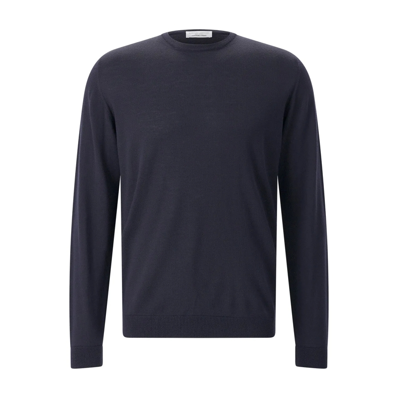 Roberto Collina Pull Rundhalspullover aus Merinowolle blau(Image 10)