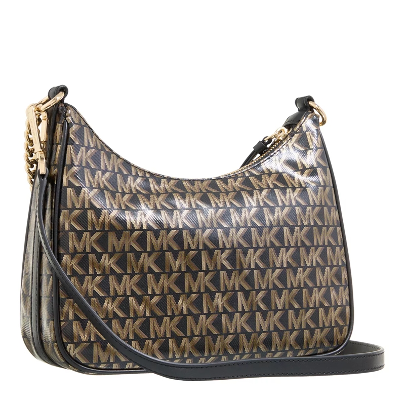 MICHAEL Michael Kors Crossbody Bag Medium Convertible Pouchette Xbody Black Gold(Image 4)