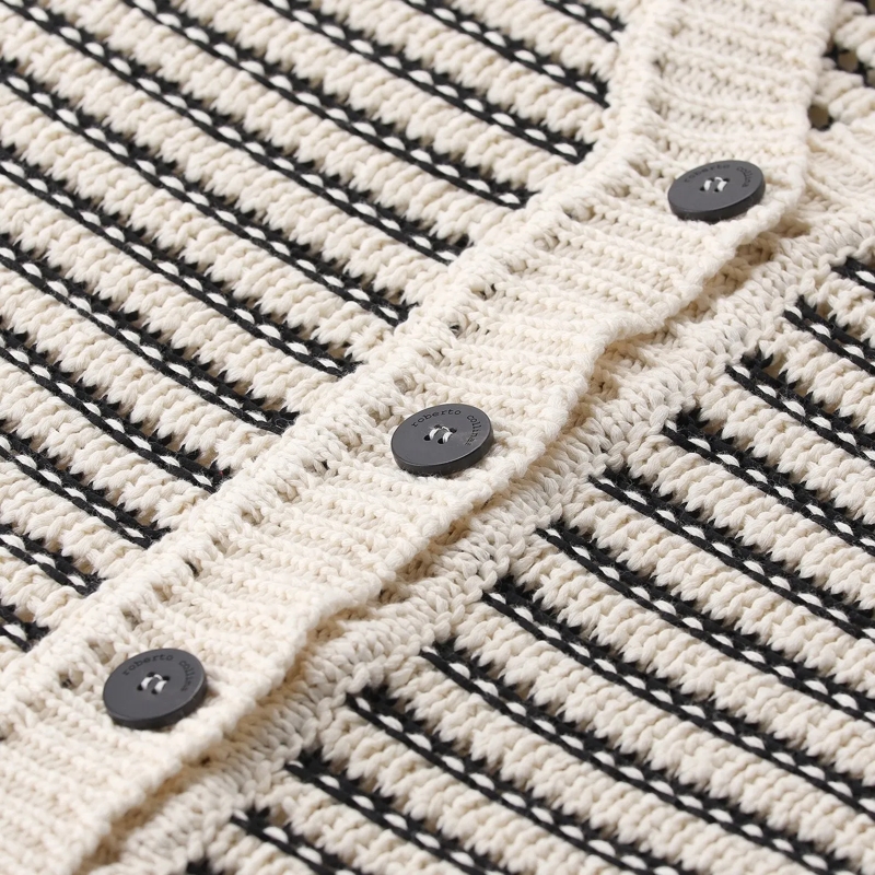 Roberto Collina Strickjacke Strickjacke aus Baumwolle weiß(Image 3)