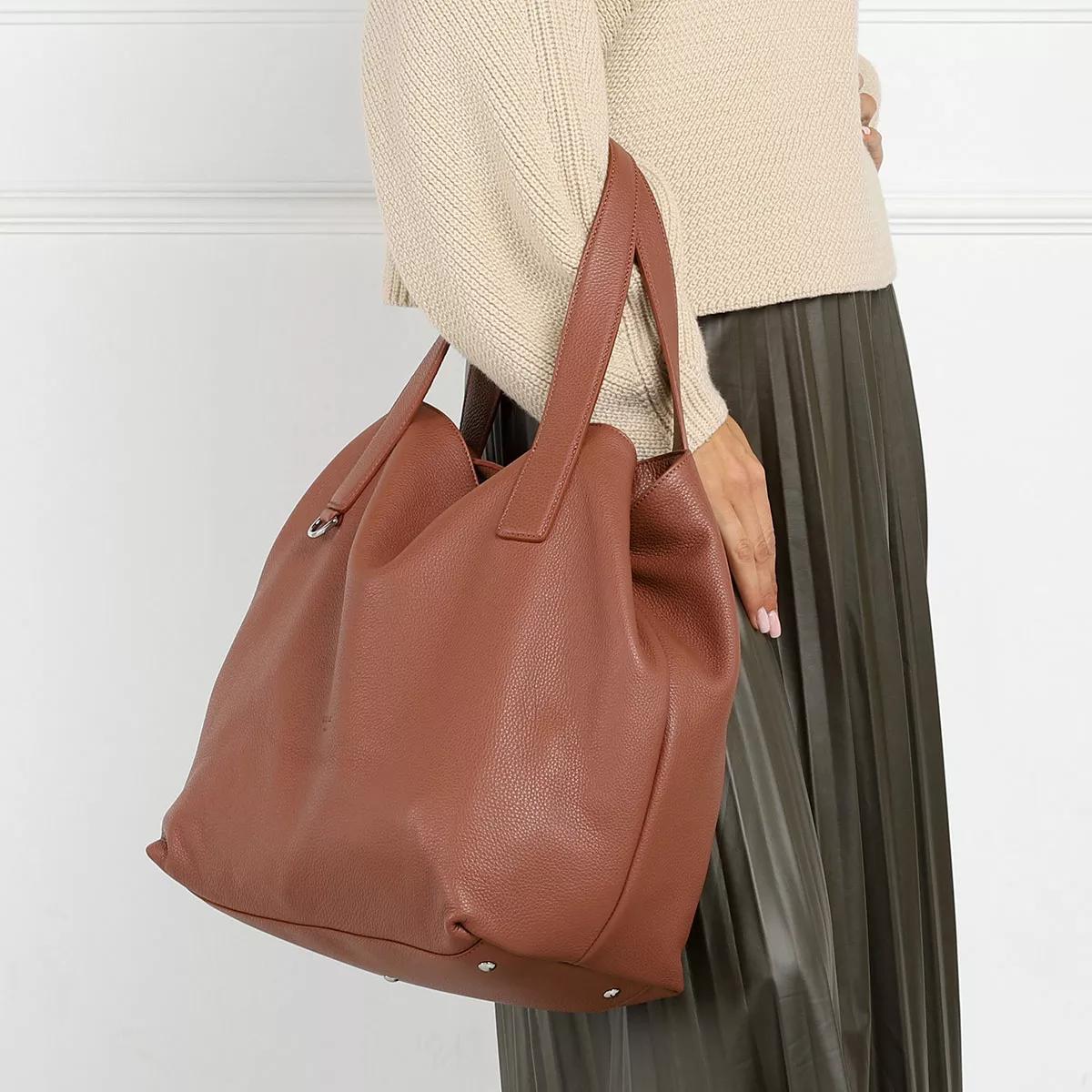 Coccinelle Mila Handbag Grainy Leather Cinnamon Borsa da shopping