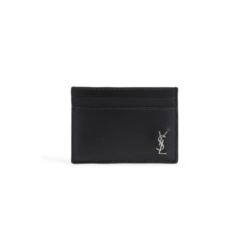 Saint Laurent Calf Leather Card Holder Black Korthållare