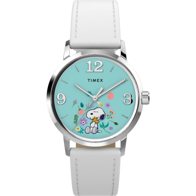 Timex Quarzuhr Quarz-Analoguhr Timex X Peanuts Marlin® Flower weiss