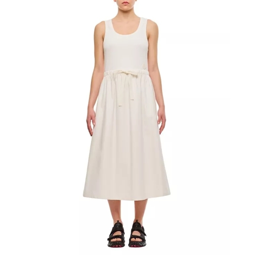 Moncler Cotton Midi Dress White 