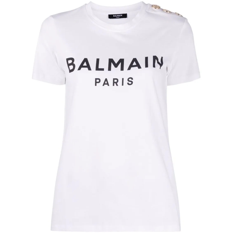 Balmain T-Shirt Short-Sleeve Crew Neck Top White