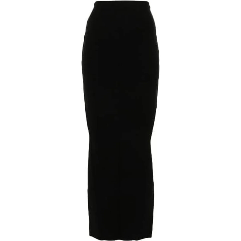 Rick Owens Midirock Gonna In Maglia Pillar Skirt Black schwarz