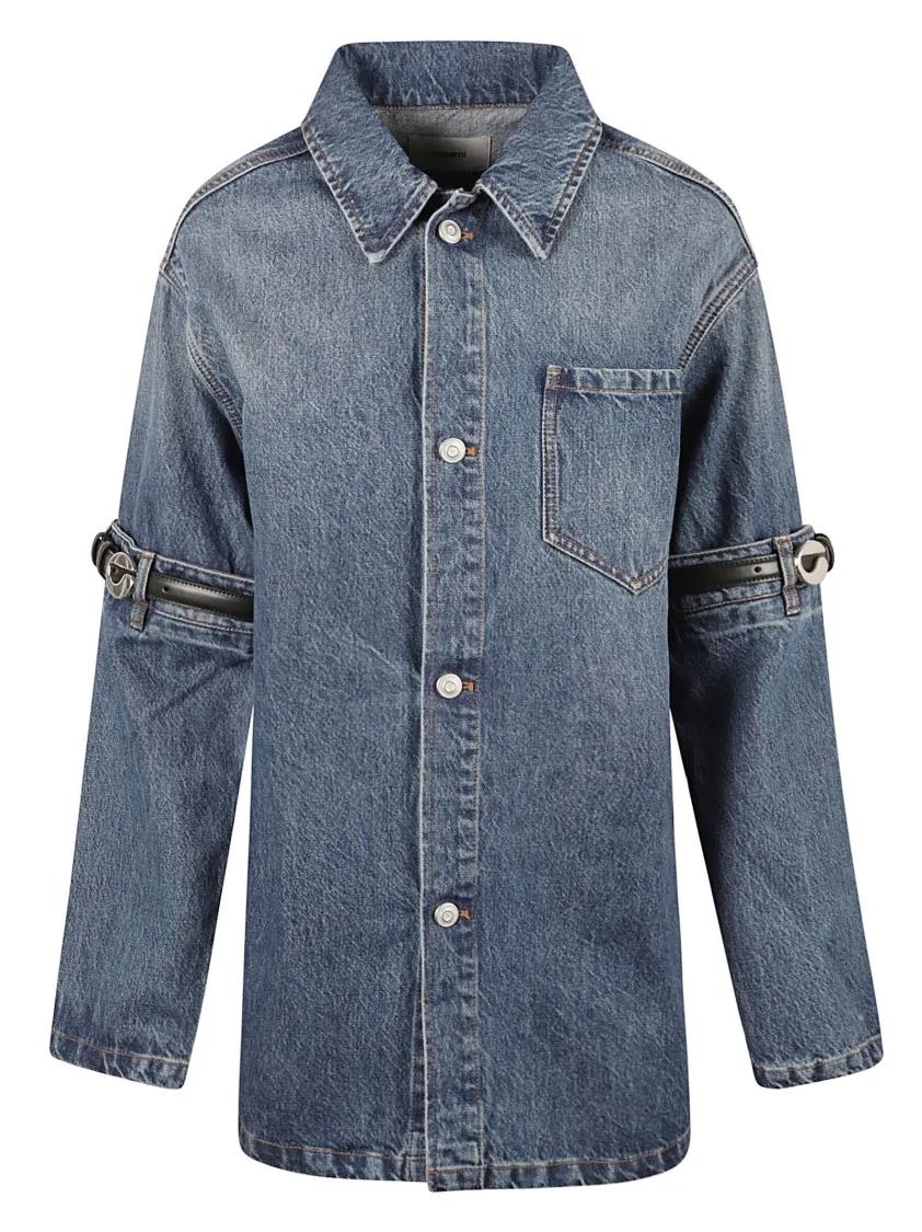 Coperni - Blue Denim Shirt With Belted Sleeves - Größe XS - blau