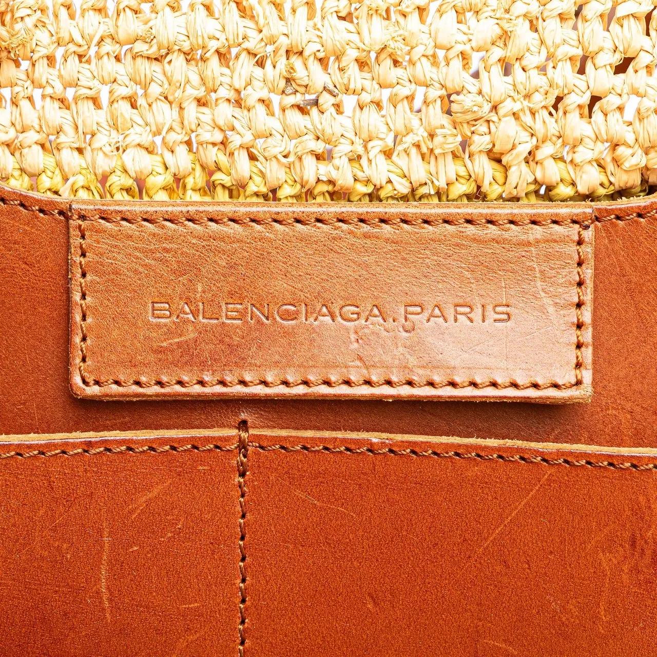 Thumbnail - Balenciaga Shopper - Raffia Motocross Classic Panier Basket Tote - Gr. unisize - in Braun - für Damen