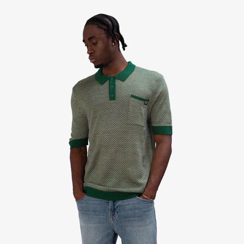 True Religion T-Shirt Poloshirt KNIT grün(Image 5)