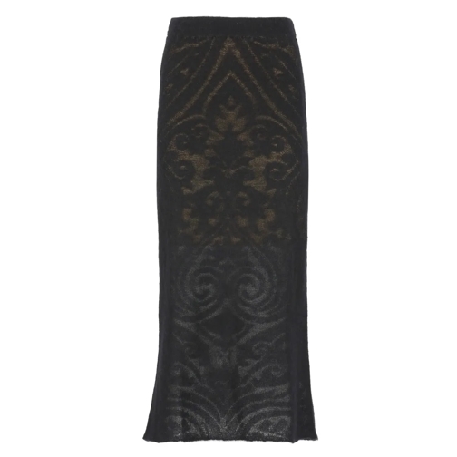 Etro Jupes midi Alpaca Blend Skirt Black