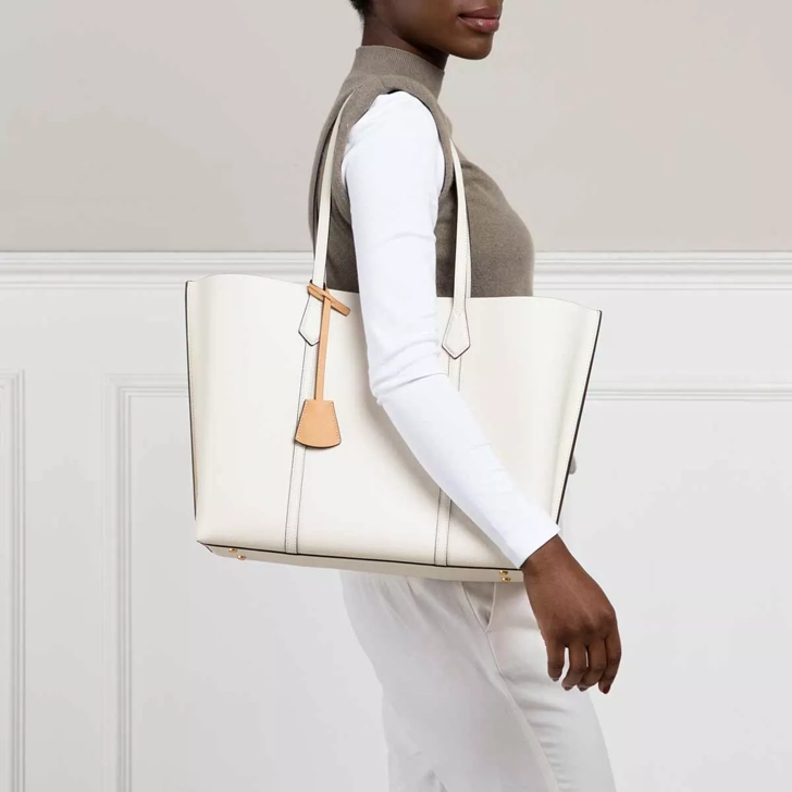 Tory Burch Ivory Leather Perry Tote Bag