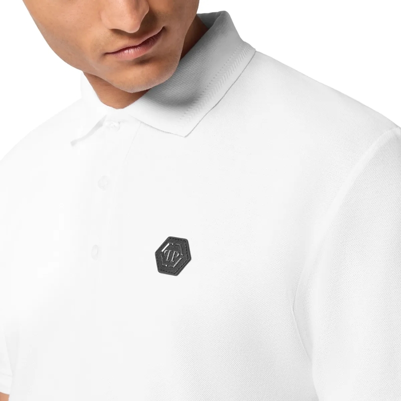 Philipp Plein Top Poloshirt Gothic Plein weiss(Image 5)