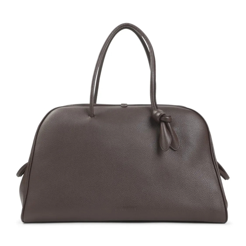 Jacquemus Schultertasche Brown Grained Leather Handbag With Minimalist Desi Brown