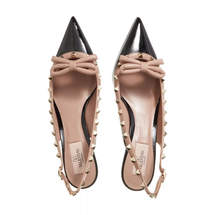 Valentino Garavani Rockstud Slingback Pump Black Beige Pump