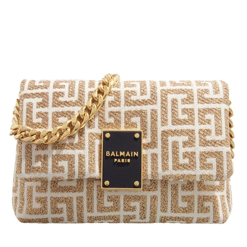 Balmain Mini bag 1945 Soft with monogram Golden Crossbody Bag